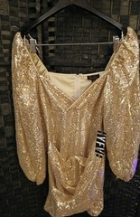 FIESTAR WOMENS Size. M ROSE COLORED SEQUINED LONGSLEEVE ZIP BACK DRESS NEW TAGS