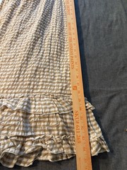 Sim & Sam Gingham Strapless Maxi Dress in Beige & White Checkered Size Xtra S