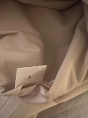 John Patrick Tunic Button Down Shirt Dress Beige Cotton Size L. d123