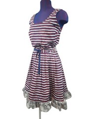 Maison Jules Customized Ruffle A-Line Patriotic Dress Size Large Women&rsquo;s W59