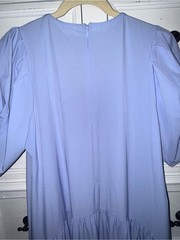 Entro Small NWT Light Blue Puff-Sleeve V-Neck Midi Dress