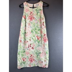 Tommy Bahama 100% Silk Shift Dress XS Bonita Spring Tropical Floral Print Resort