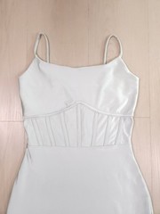 Tresser Corset-Style Bodycon Mini Dress – Women’s S, Light Sage Green