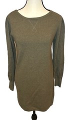 Lilla P GREEN Puffed Long Sleeve Crew Neck Sweater Dress Tunic Women’s Size S