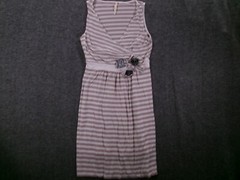 Little Yellow Button Dress Women Small Brown Strip Beachy Costal Anthropologie