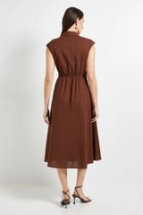 Wallis Chocolate Midi Dress Womens Workwear Dresses