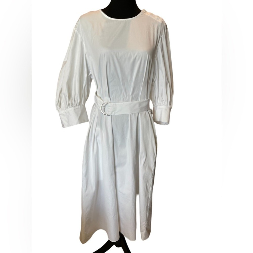 New ~ NORDSTROM ~ Puff Sleeve Belted 100% Cotton Dress ~ Small