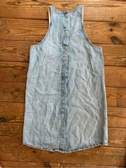 Lucky Brand Denim Button Back Sleeveless Midi Dress Women&rsquo;s Small Chambray Blue