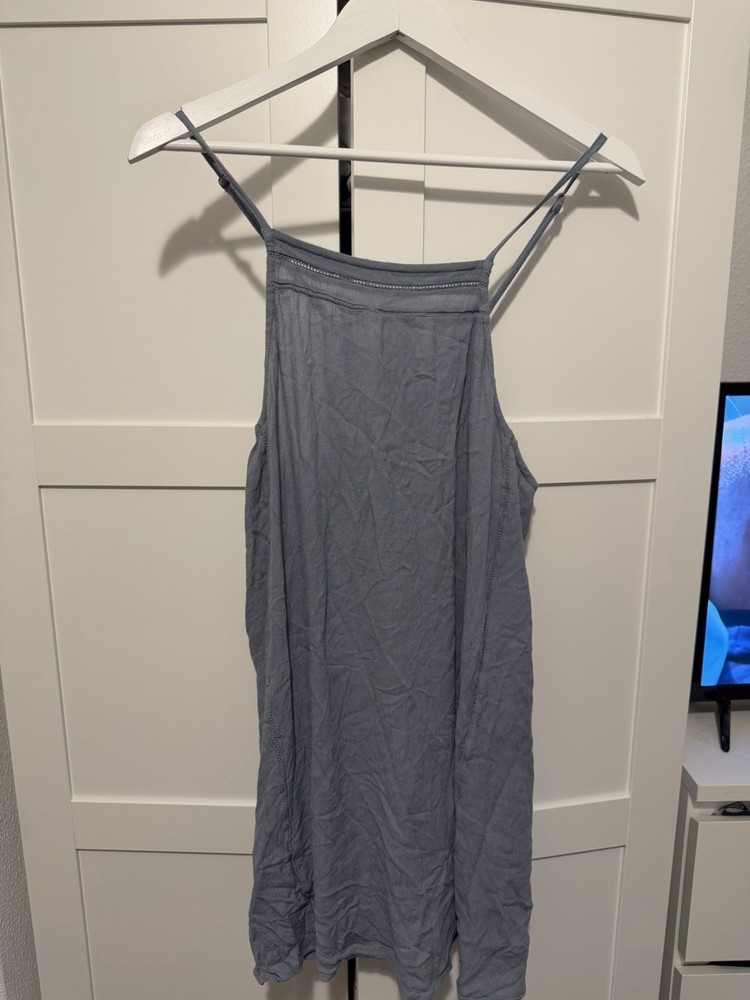 Ripcurl Size 12 ⁠Grey Blue Thin Strap Halter Cami Dress Summer Beach Sun Dress