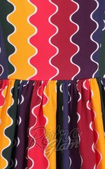 Modcloth Collectif Rainbow Stripe Wave Pride Swing Dress UK 20 US 16