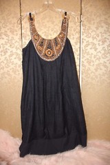Plenty Tracy Reese NWT Blue Beige Multi-Color Beaded 100% Silk Shift Dress 6