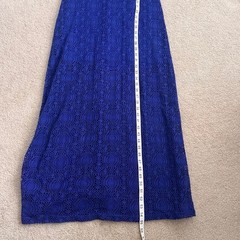 Tommy Bahama Women&rsquo;s Lined Crochet Maxi Dress Beach Cover Up Cobalt Blue S/P