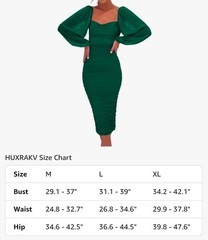 Elegant Long Puff Sleeve Ruched Bodycon Dress for Women Midi Cocktail Wedding…