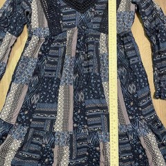 Style co boho multi pattern patchwork dress with bell sleeves