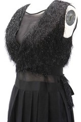 NWT$3795 Brunello Cucinelli 2In1 100% Silk Chiffon Gown W/Shiny Fringe Vest A181