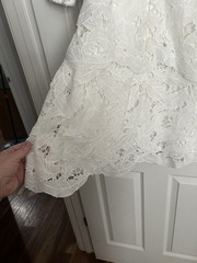 Adelyn Rae White Plunge Cut Out V Neck White Tiered Mini Dress Sz L Bridal Party