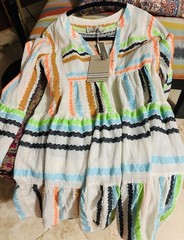 NWT Devotion Twins Ella Embroidered Boho Tiered Mini Dress White Resort Vacation