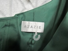 Azazie Dress Size S- M Green One Shoulder Sleeveless Side Zipper Lined Formal