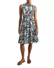 NWT Hobbs Belinda Paisley Sleeveless Flared Dress Size US 8 UK 12 MSRP$ 305