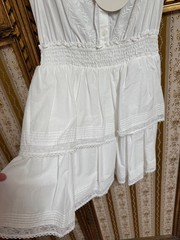 NWT LoveShackFancy x Target Penelope Double Ruffle Dress White XS 100% Cotton