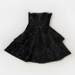 John Paul Ataker Size 38 Cocktail Solid Black Dress Sequines Floral Strapless