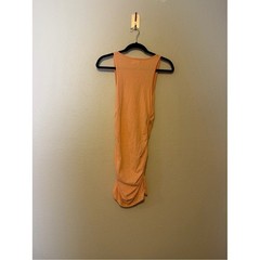 L Space Wildwood scoop neck, Rouched mini dress, peach. Size XS
