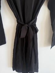 THEORY Nadora Modern Silk Black Long Sleeve Mini Dress LBD Sz 2 Elegant Minimal