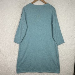 Talbots Knit Sweater Dress Womens XL Blue Button Sleeve 3/4 Sleeve Casual NWT