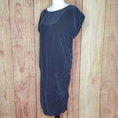 Joseph Navy Silk Crepe De Chine Shift Dress BNWT Size 36 UK 8