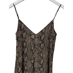 Frame Silk Python Printed Slip Dress Chocolate Multi