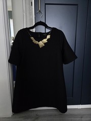 River Island Black Dress with Statement Necklace Size 14