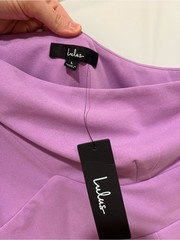 NWT Lulus Glamorous Ways Lavender One-Shoulder Cutout Bodycon Midi Dress Large