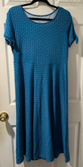 Croft & Barrow Blue Cotton Blend Short Sleeve Fit & Flare Dress Women&rsquo;s M