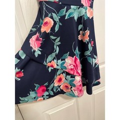 Speechless Floral Halter Strappy Dress Party Skater Juniors 13 XL Navy Blue