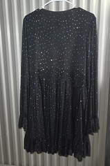 SHEIN Curve – 3XL Black Shimmer Glitzy Fairy Skater Dress Long Sleeve V-Neck