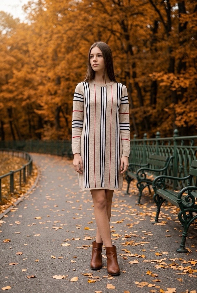 Cute Fall Winter Burberry Dress