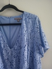 Jessica London Womens 24W Lace Handkerchief Dress Periwinkle French Blue 1x/2x