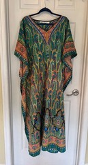 Jessica Taylor Boho Kaftan Dress Paisley VNeck Short Sleeves One Size