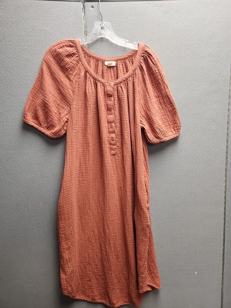 a.n.a Short sleeve Dark Orange M rust colored With Tie boho mini dress