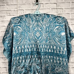 Winlar Kaftan Mumu Women’s One Size Grecian Goddess Blue Silver