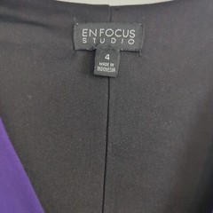 Enfocus Studios Purple Solid Sleeveless Lined Slimming Ocassion DRESS Size 4