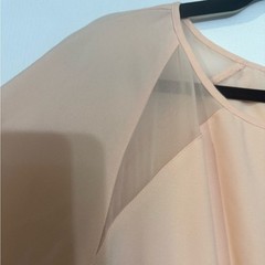 Mossimo Peach Sheer Shoulder Elastic Waist Dress XL