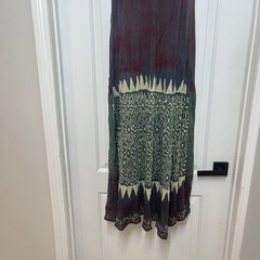 India Boutique Boho Y2K Maxi Dress OS Embroidered Tie Dye Hippie Festival