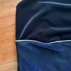 AGB long Cocktail dress | size 14 black rhinestone shimmer formal sexy