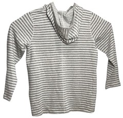 J Jill Soft 100% Cotton Hooded Stripe Hoodie Lightweight Sweatshirt Small