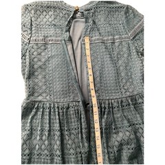 Coquette Romantic Old Money Francesca&rsquo;s Blue Lace Zip Back High Neck Size Large
