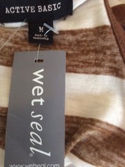 Maxi Dress Active Basic Wet Seal Racerback Brown Stripe Poly Blend Size M NWT