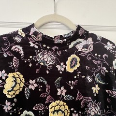Current Project Floral Stretch Velvet Choker Neck Mini Dress Size Large Cutout