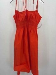 Pre-Owned Quince Orange Size Medium Knee Length Sleeveless Dress