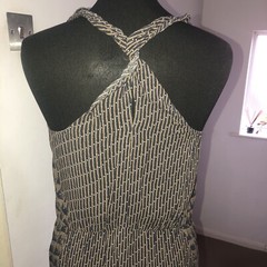 Warehouse Mix Print Twisted Racerback Midi Sun Dress in UK 12 *exc cond* vtg y2k